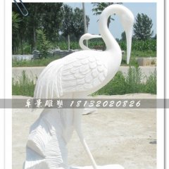 白色仙鶴雕塑，石雕仙鶴雕塑，漢白玉仙鶴