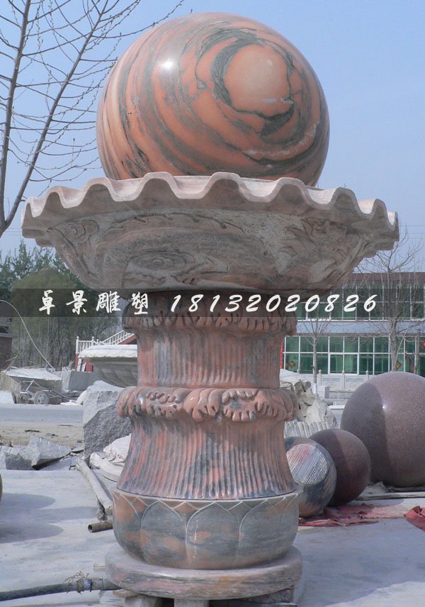 風(fēng)水球石雕,石頭圓球水盆