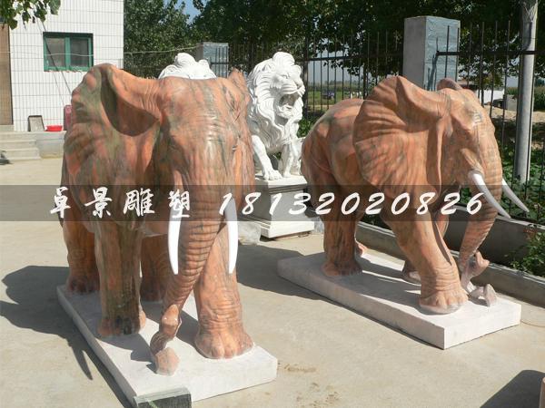 石雕大象，石頭大象雕塑