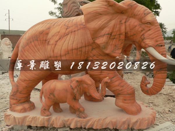 石頭大象，石雕大象，石雕母子象