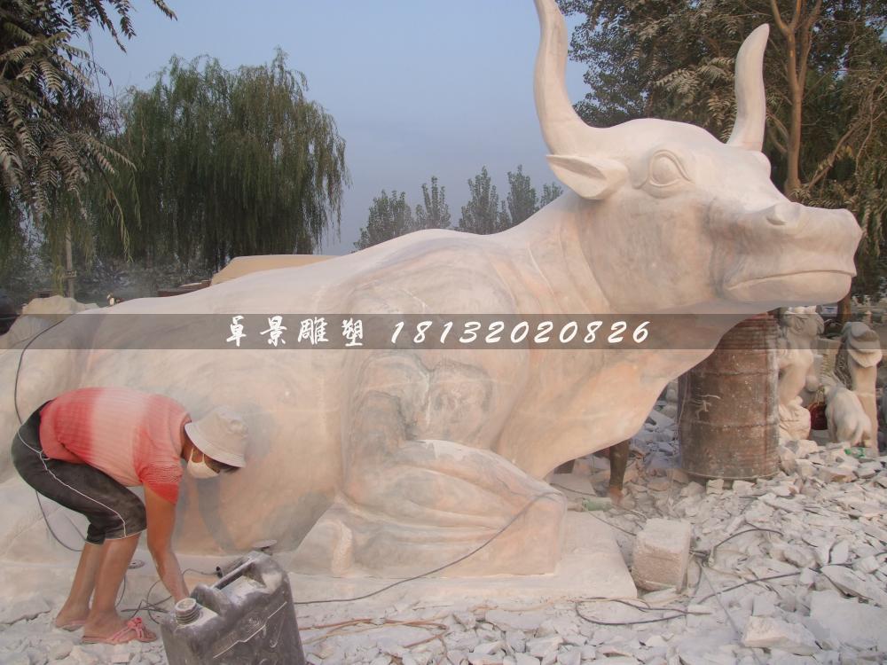 石頭牛雕塑，石雕牛雕塑