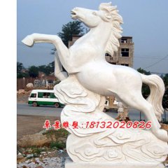 石雕馬，漢白玉小馬雕塑，奔馬雕塑