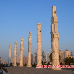 華表龍柱，石雕龍柱
