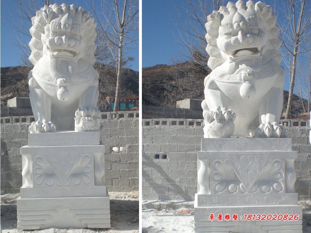 3米高石頭獅子，石雕獅子雕塑