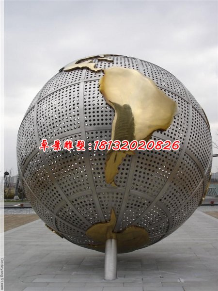 不銹鋼地球雕塑，不銹鋼地圖雕塑