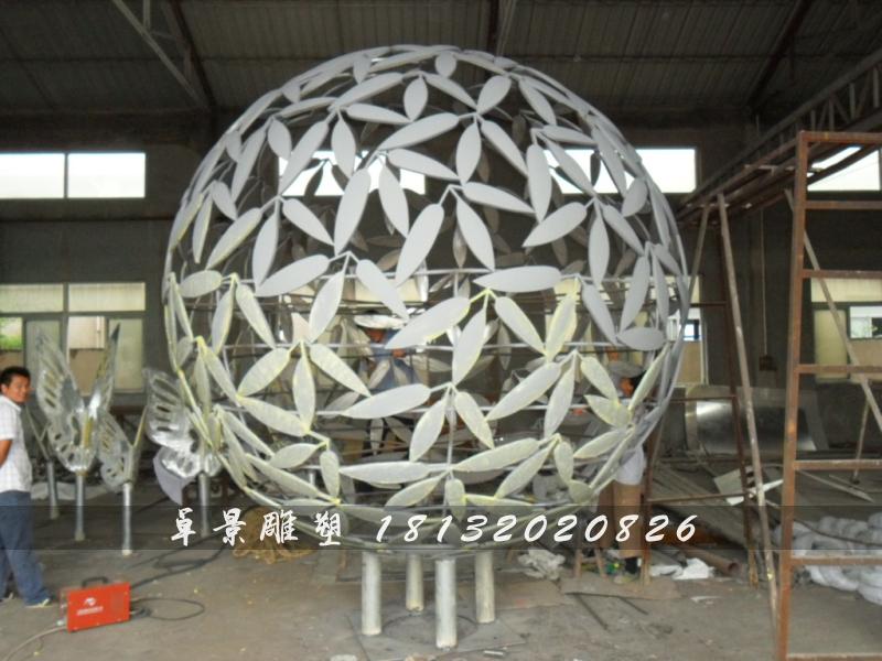 不銹鋼球形雕塑，不銹鋼抽象球雕塑