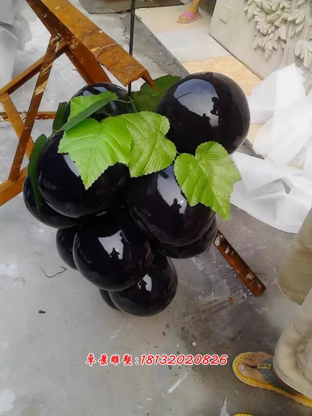 玻璃鋼葡萄雕塑，玻璃鋼水果雕塑