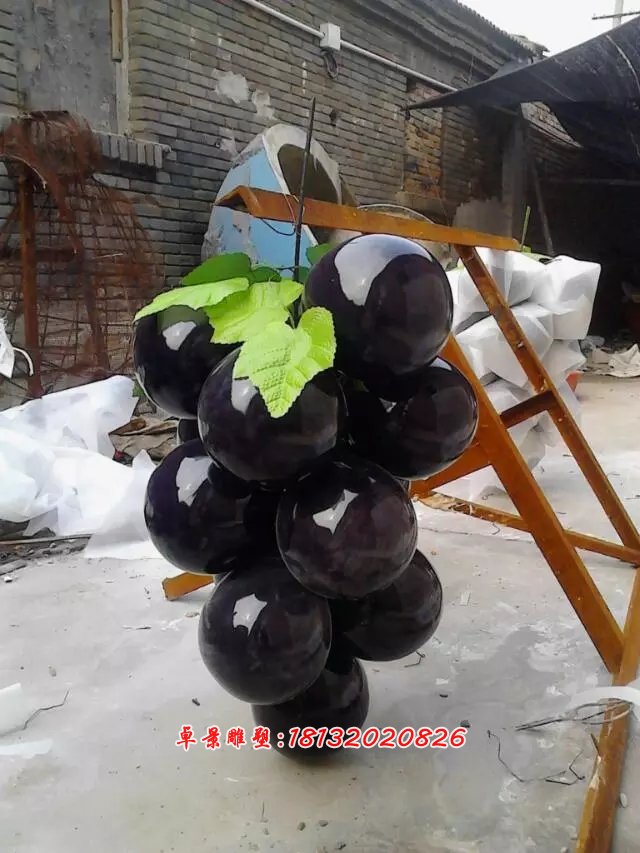 玻璃鋼葡萄雕塑，玻璃鋼水果雕塑