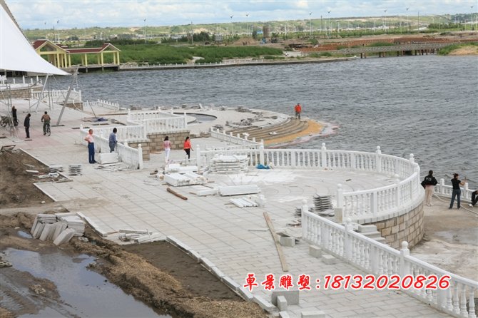 石雕欄桿，漢白玉欄桿雕塑
