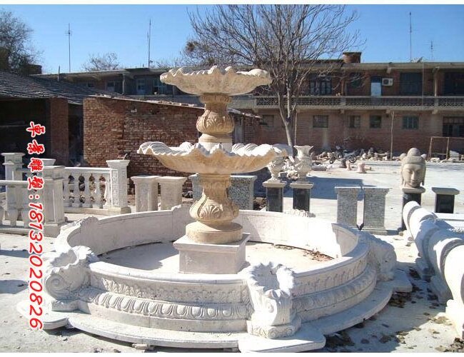 石雕噴泉，大理石噴泉雕塑
