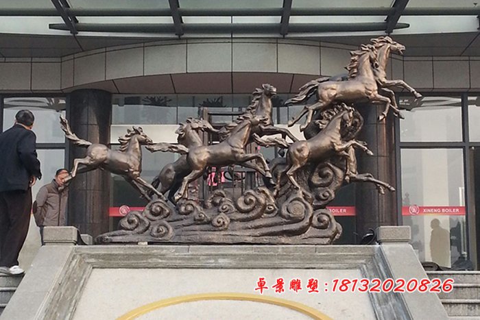 八馬銅雕，八馬奔跑銅雕