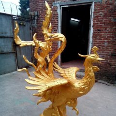 玻璃鋼鳳凰雕塑，仿真鳳凰雕塑