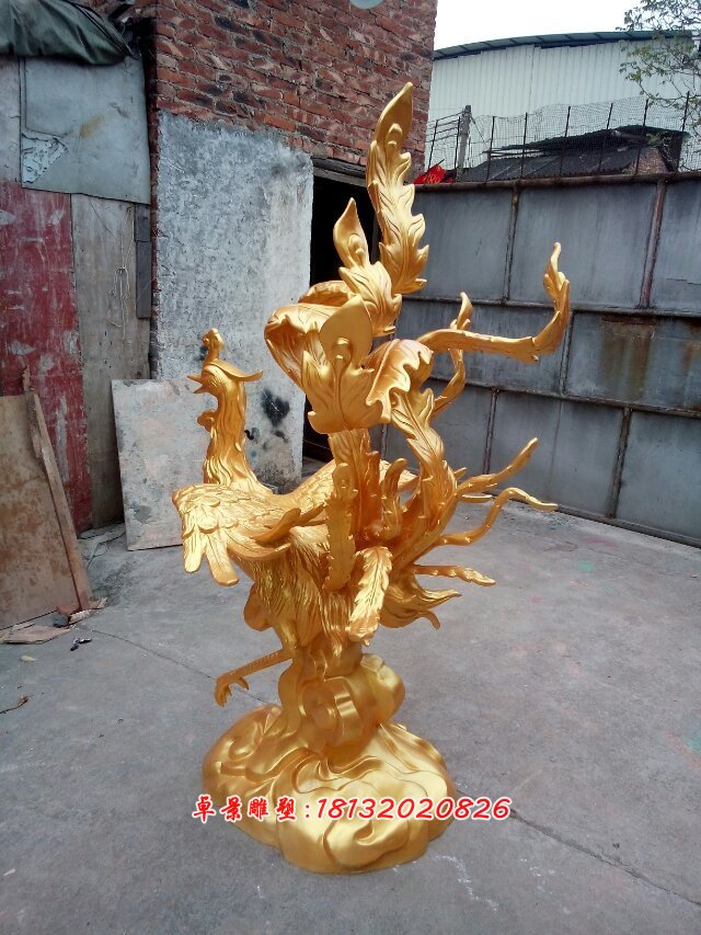 玻璃鋼鳳凰雕塑，仿真鳳凰雕塑 (3)