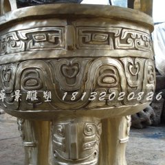 三足圓鼎，鑄銅三足圓鼎