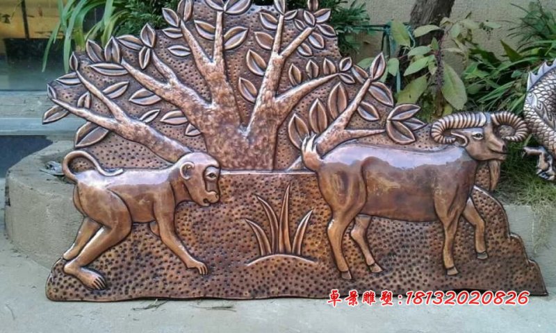 動(dòng)物銅浮雕，鍛銅動(dòng)物浮雕 (2)