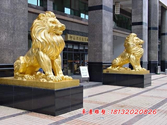 銅獅子雕塑,企業(yè)門口銅獅子雕塑