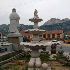 噴泉石雕，三層石噴泉