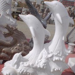 石材海豚雕塑，石雕海豚雕塑