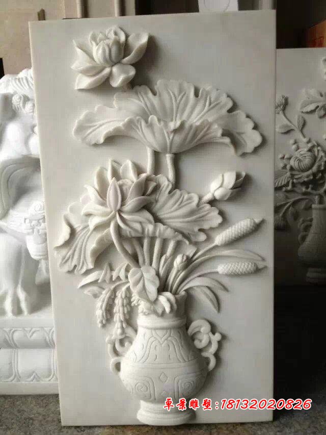 石浮雕花，鮮花浮雕 (1)