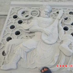 四大天王石浮雕，漢白玉四大天王石浮雕
