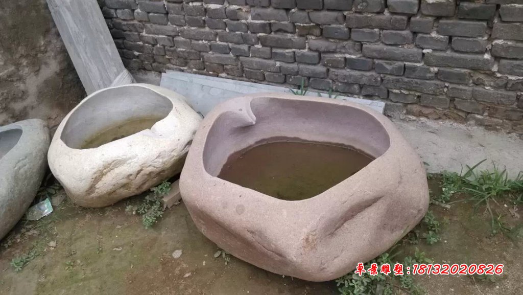 大理石花盆，石水盆 (4)
