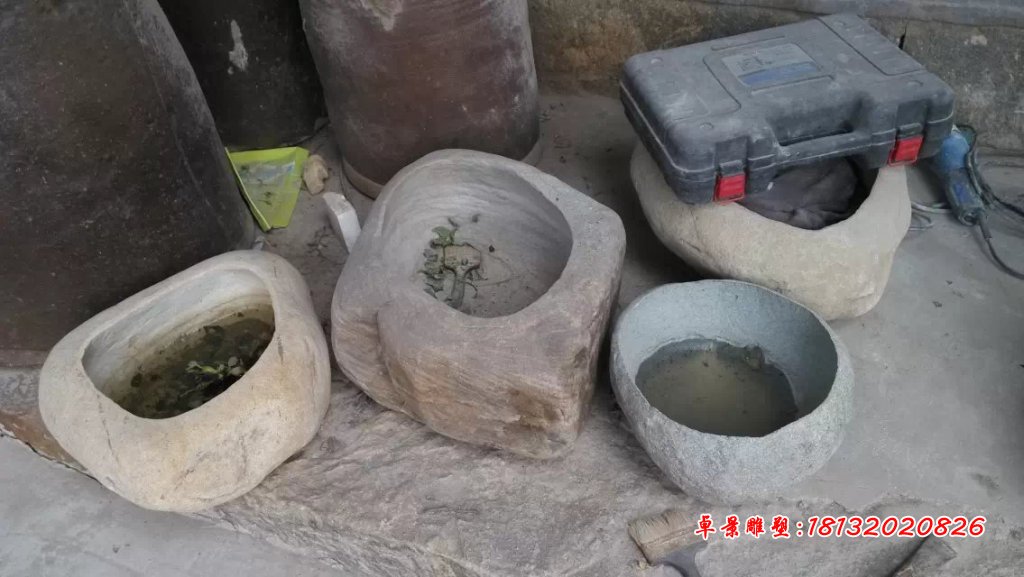 大理石花盆，石水盆 (6)