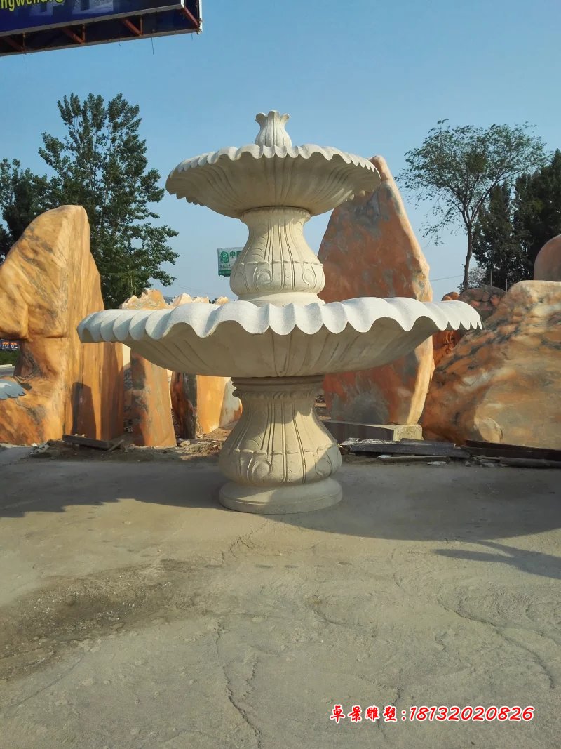大理石噴泉，兩層石噴泉 (2)