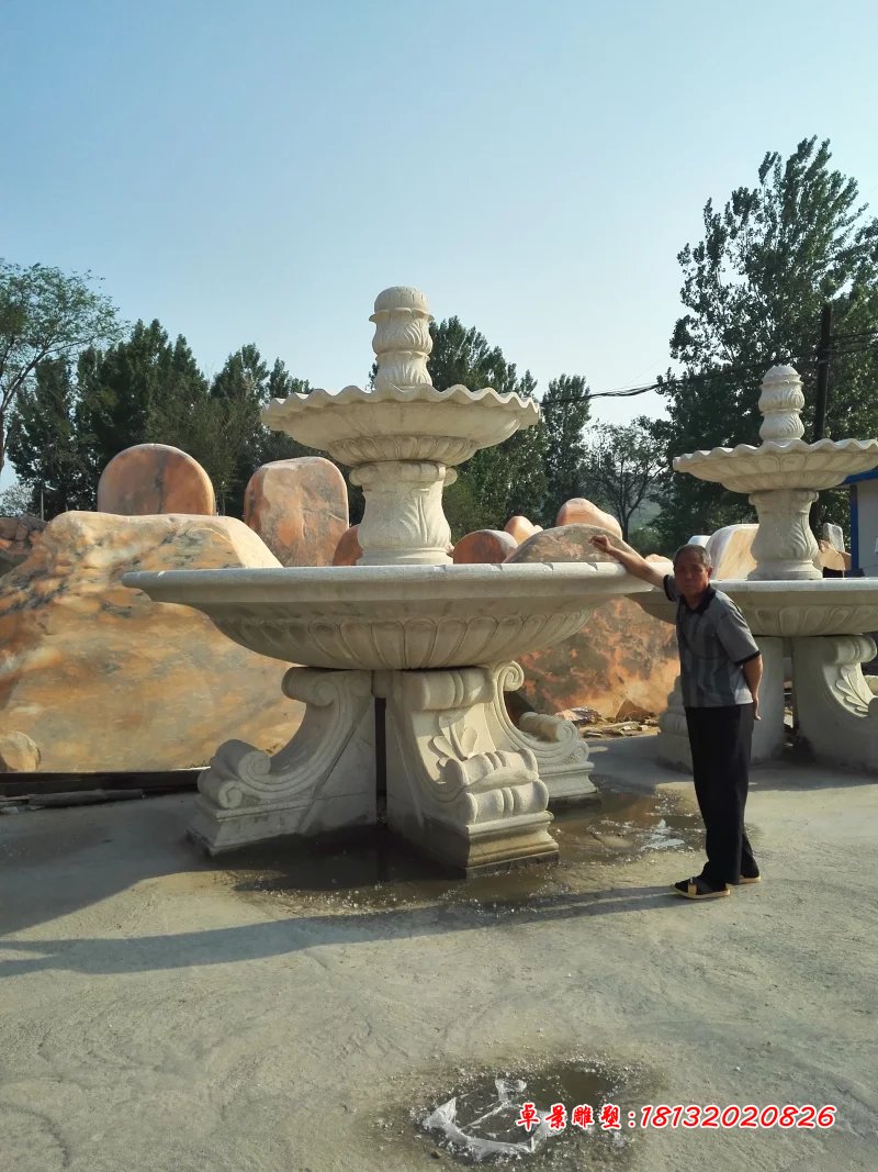 大理石噴泉，兩層石噴泉 (3)