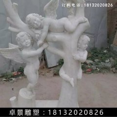 小天使石雕，漢白玉小天使雕塑