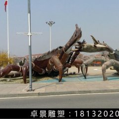玻璃鋼螃蠏雕塑，仿真螃蠏雕塑