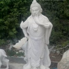 關(guān)公石雕，漢白玉關(guān)公雕塑