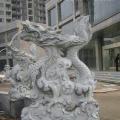 石雕龍噴泉，仿古龍石雕噴泉