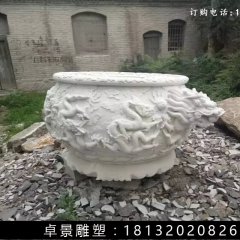 石水缸，漢白玉水缸雕塑