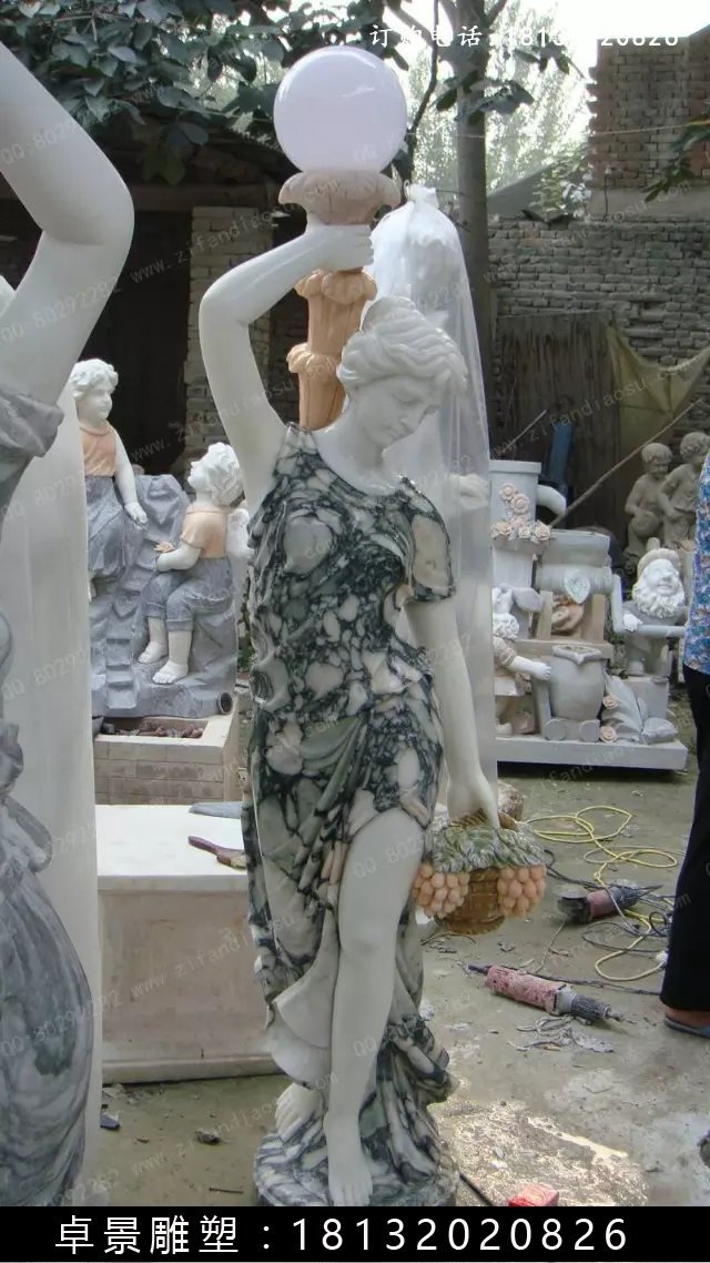 侍女石雕，侍女石燈 (2)