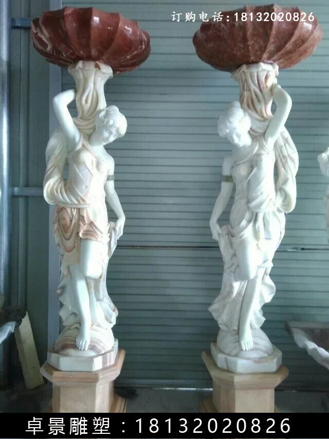 西方美女石燈，美女雕塑 (4)