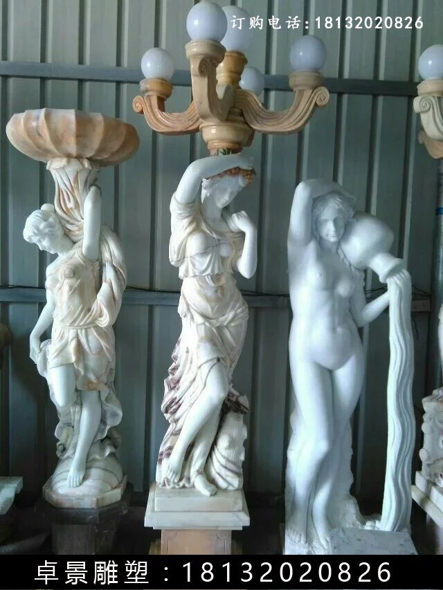 西方美女石燈，美女雕塑 (5)