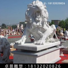 西洋獅石雕，漢白玉西洋獅雕塑