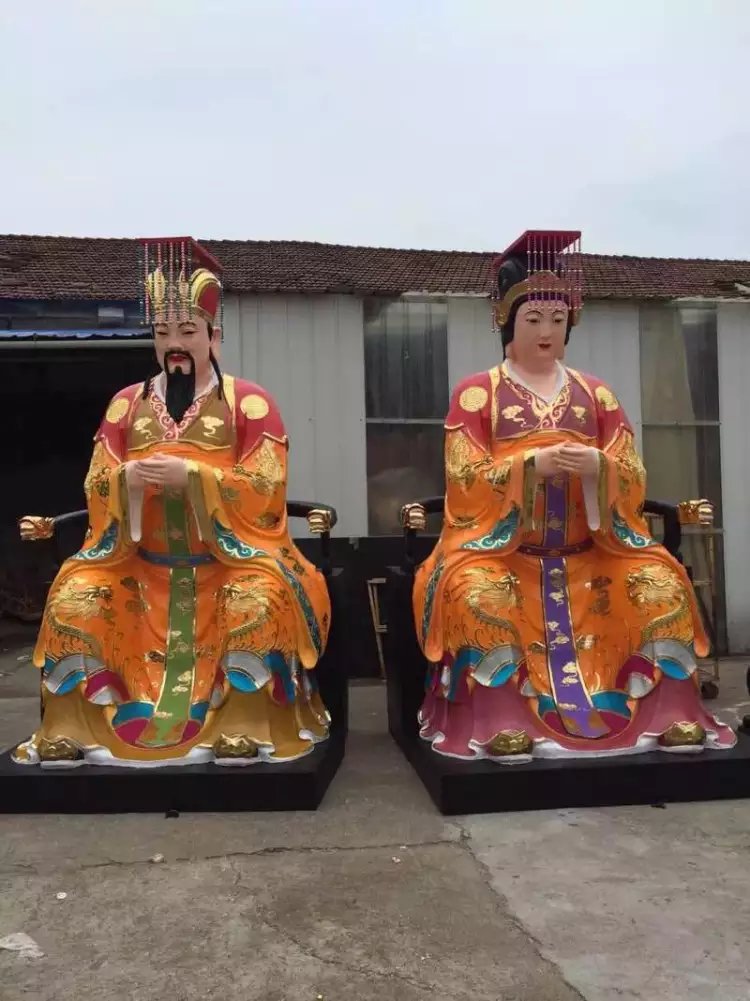 玻璃鋼玉帝王母雕塑，玻璃鋼彩繪神仙雕塑