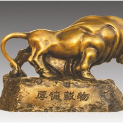 厚德載物銅雕，銅牛雕塑
