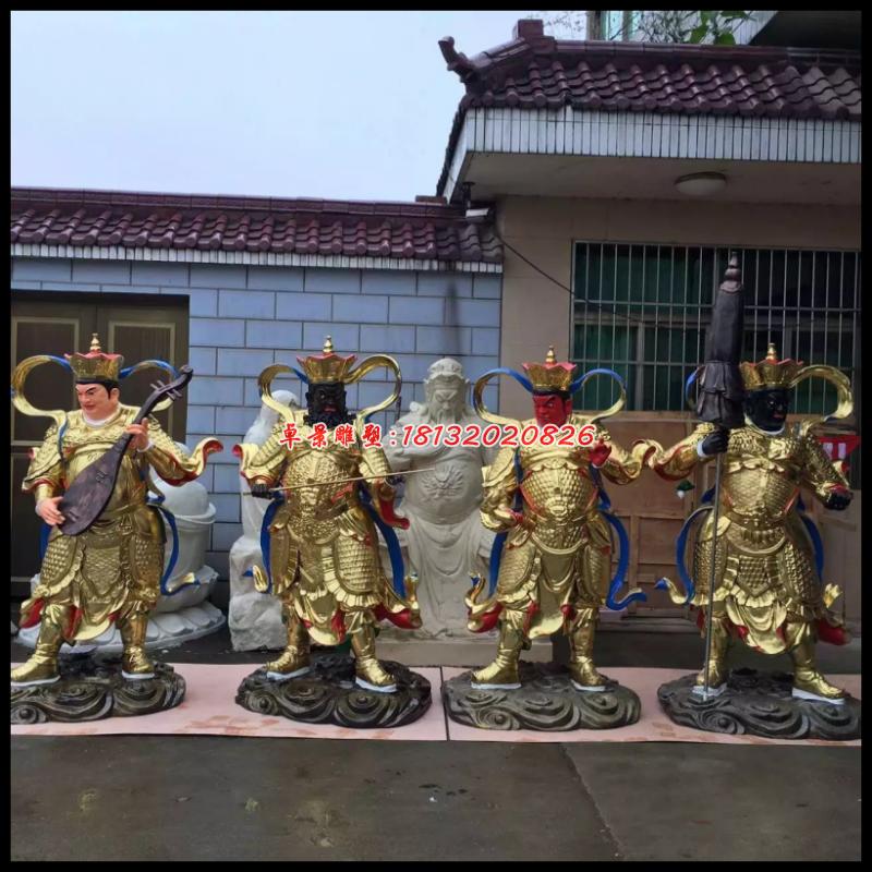四大天王銅雕，彩繪四大天王雕塑