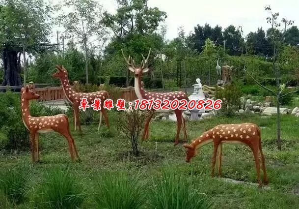 玻璃鋼梅花鹿雕塑，玻璃鋼仿真動物雕塑 (2)