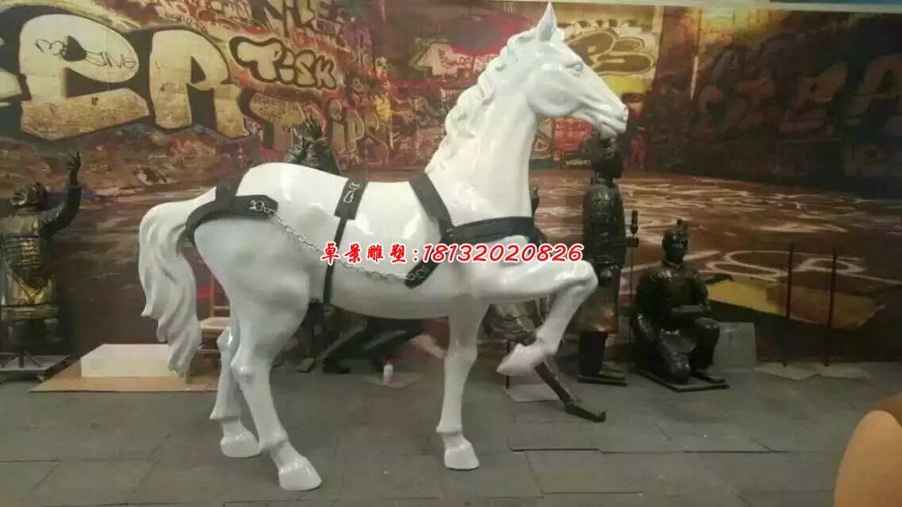 玻璃鋼馬雕塑，玻璃鋼仿真馬雕塑