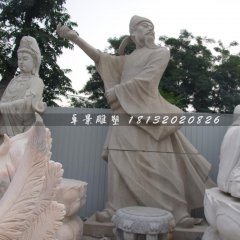 李白石雕，校園名人石雕