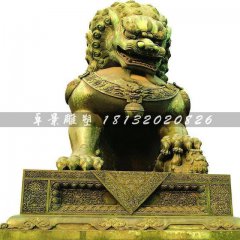 銅獅子雕塑，鑄銅獅子雕塑