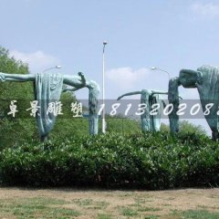 懸空平躺人物銅雕，公園小品銅雕