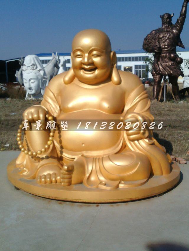 彌勒佛銅雕，貼金銅彌勒佛雕塑，笑面佛銅雕