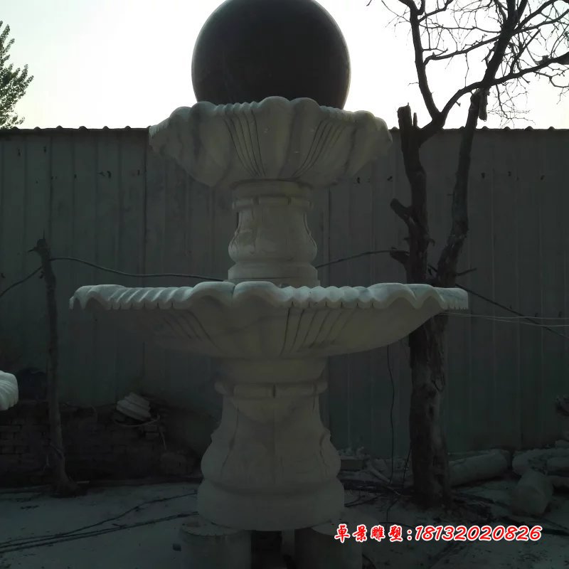 風(fēng)水球石雕，兩層風(fēng)水球雕塑 (1)