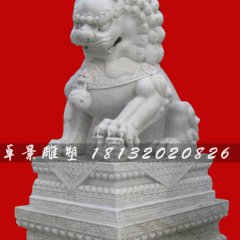 石獅子雕塑，漢白玉獅子雕塑
