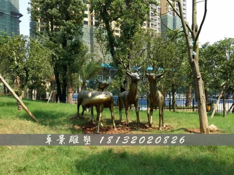 梅花鹿銅雕，公園動(dòng)物銅雕 (1)