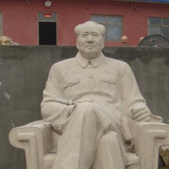毛主席石雕，坐著毛主席石雕，大理石毛主席雕塑